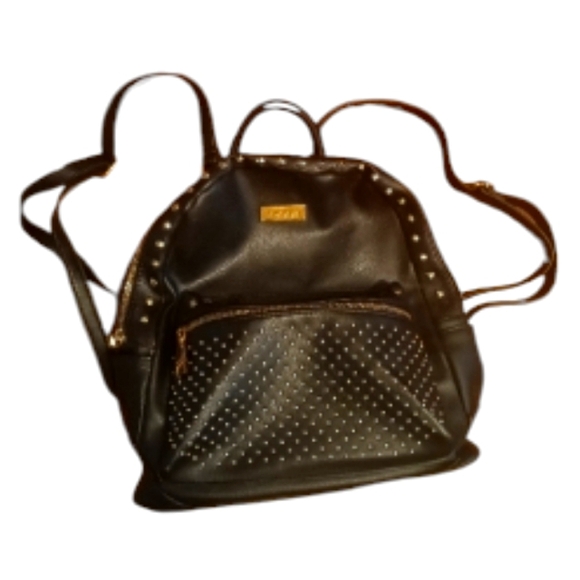 Bebe Black & Gold Stud Backpack Purse - Picture 3 of 6